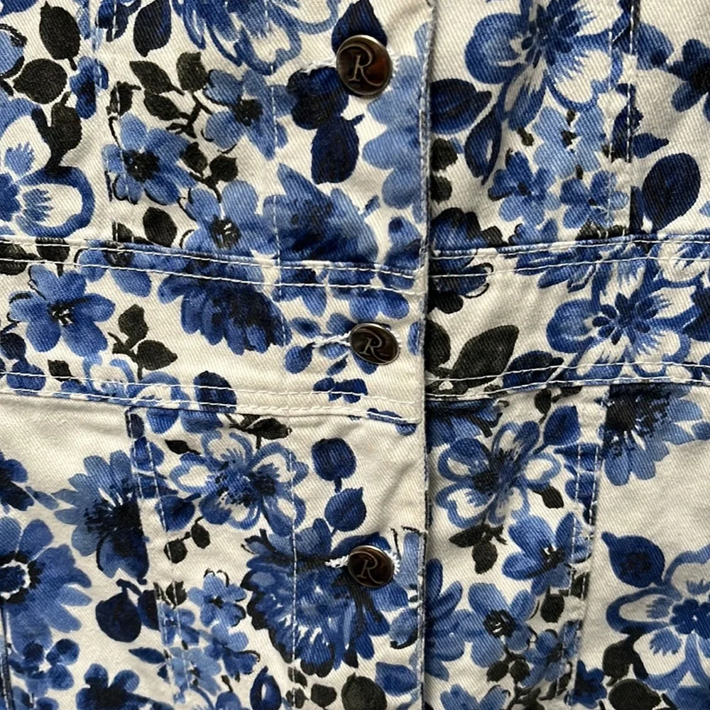 Roaman’s Blue & White Floral Denim Jacket 16W - Picture 9 of 15
